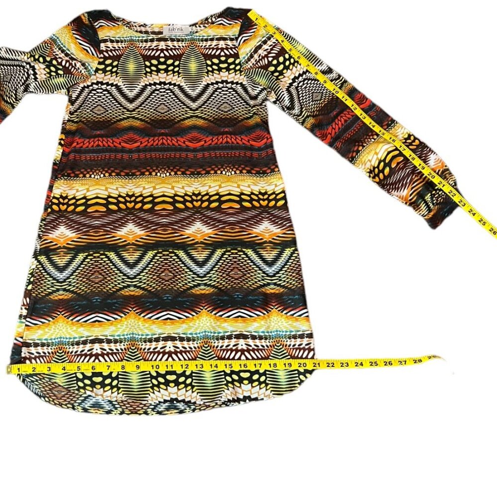 Fab Rik White Collection Colorful Patterned Tunic, Size XS - Picture 5 of 7